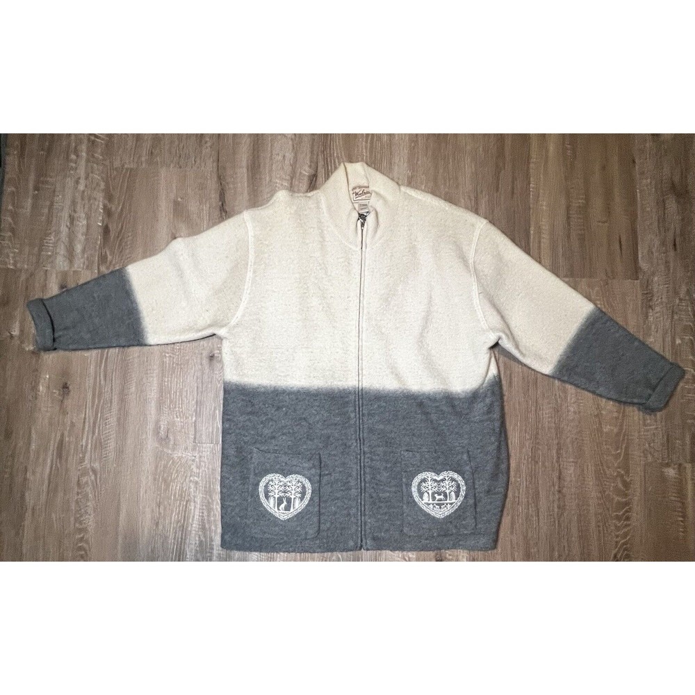 Woolrich Wool Winter Scene Zipper Cardigan size XL